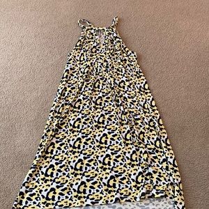 Halter dress, summer, knee length. Super comfy and flowy.